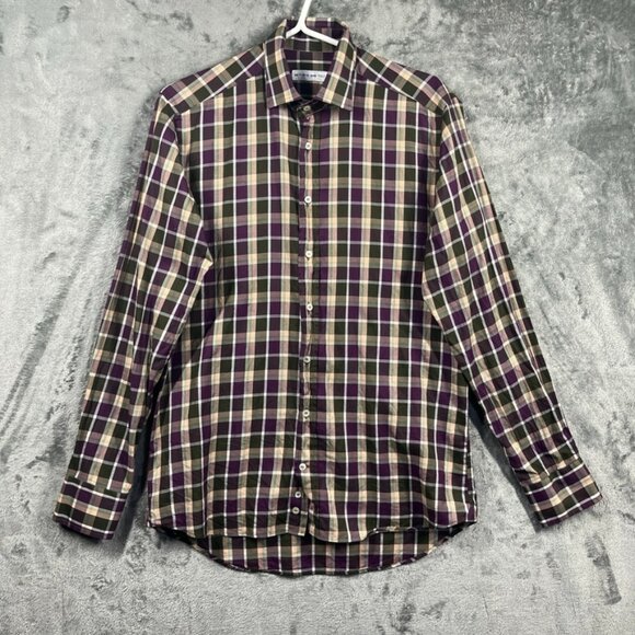 ETRO Button-Up Shirt Mens Size Medium/Large Plaid Long Sleeve Made in Italy - Picture 1 of 5